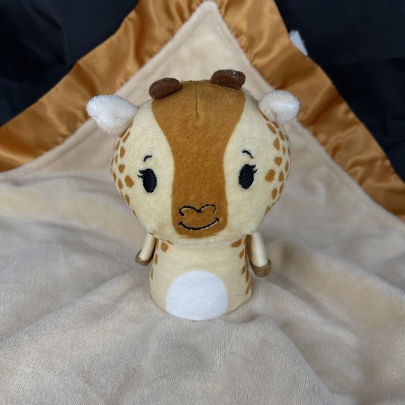 Hallmark Itty Bittys Giraffe Baby Lovey Security Blanket Copper Satin Noah's Ark - Picture 2 of 7
